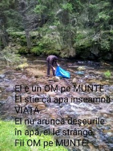 OM pe MUNTE la râu